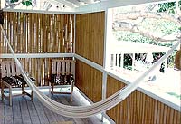 South Pacific decor using bamboo fencing