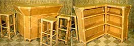 #392 Bamboo Bar w/ 3 Stools